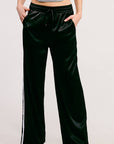 Satin Track Pants with Side Stripes