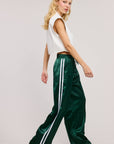 Satin Track Pants with Side Stripes