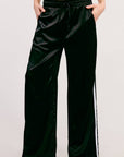 Satin Track Pants with Side Stripes