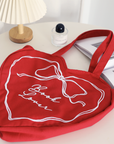 Book Lover Heart Tote Bag