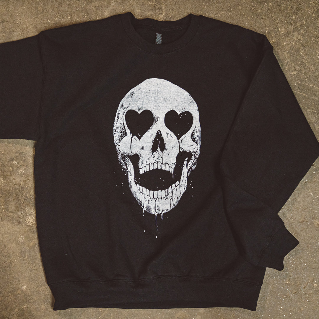 Heart Eye Skull Crewneck Sweatshirt