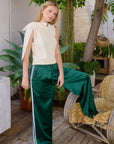 Satin Track Pants with Side Stripes