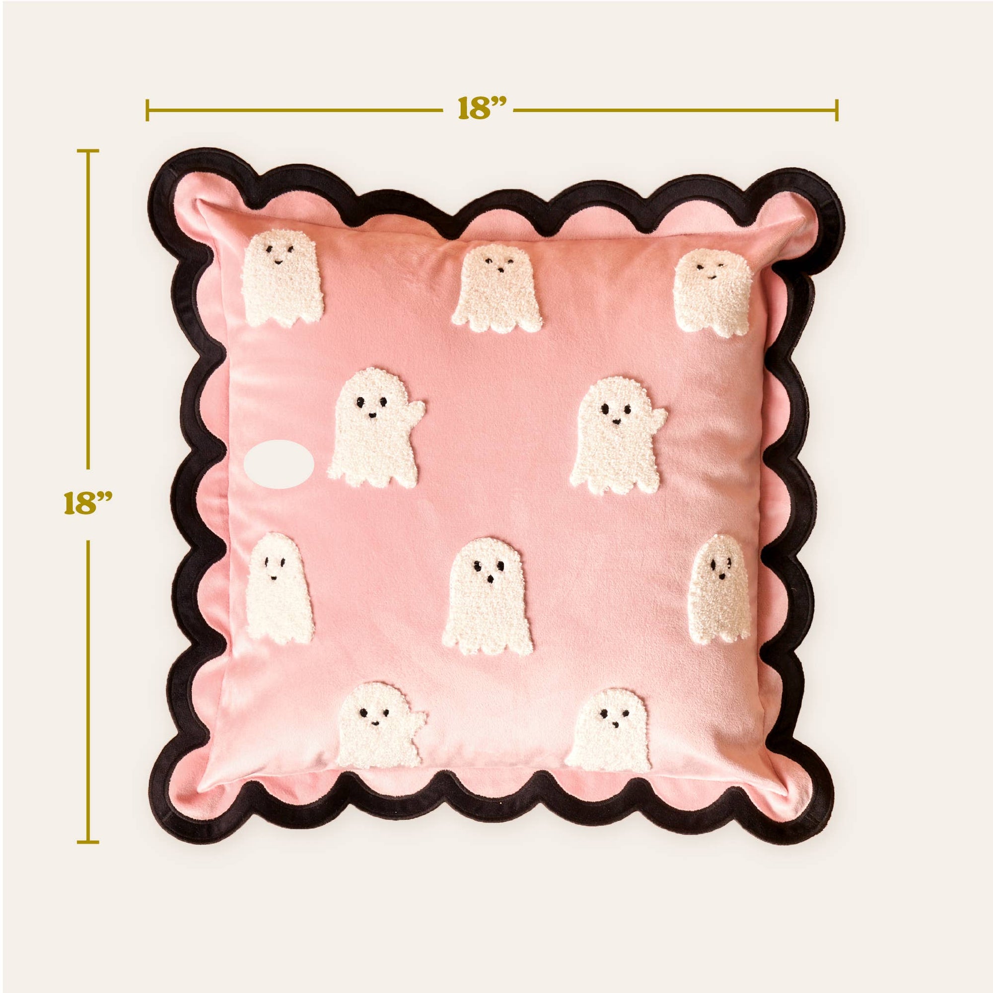 Scalloped Square Throw Pillow-Boo Crew