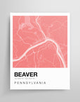Color Swatch Map Print - Beaver