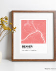 Color Swatch Map Print - Beaver