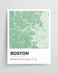 Color Swatch Map Print - Boston