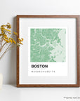 Color Swatch Map Print - Boston
