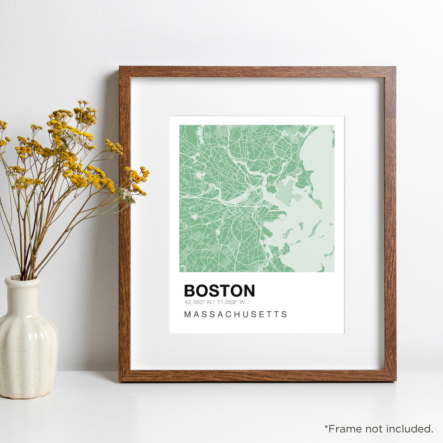 Color Swatch Map Print - Boston