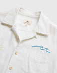 Mariner S/S Camp Collar Embroidered Shirt - Brilliant White