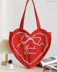 Book Lover Heart Tote Bag