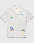 Mariner S/S Camp Collar Embroidered Shirt - Brilliant White