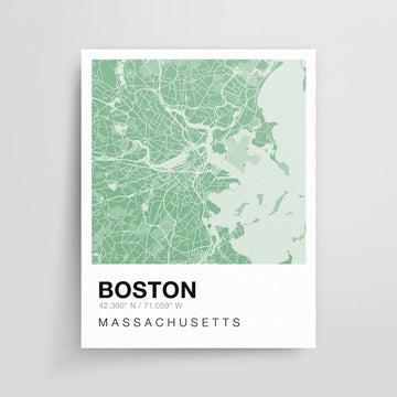 Color Swatch Map Print - Boston