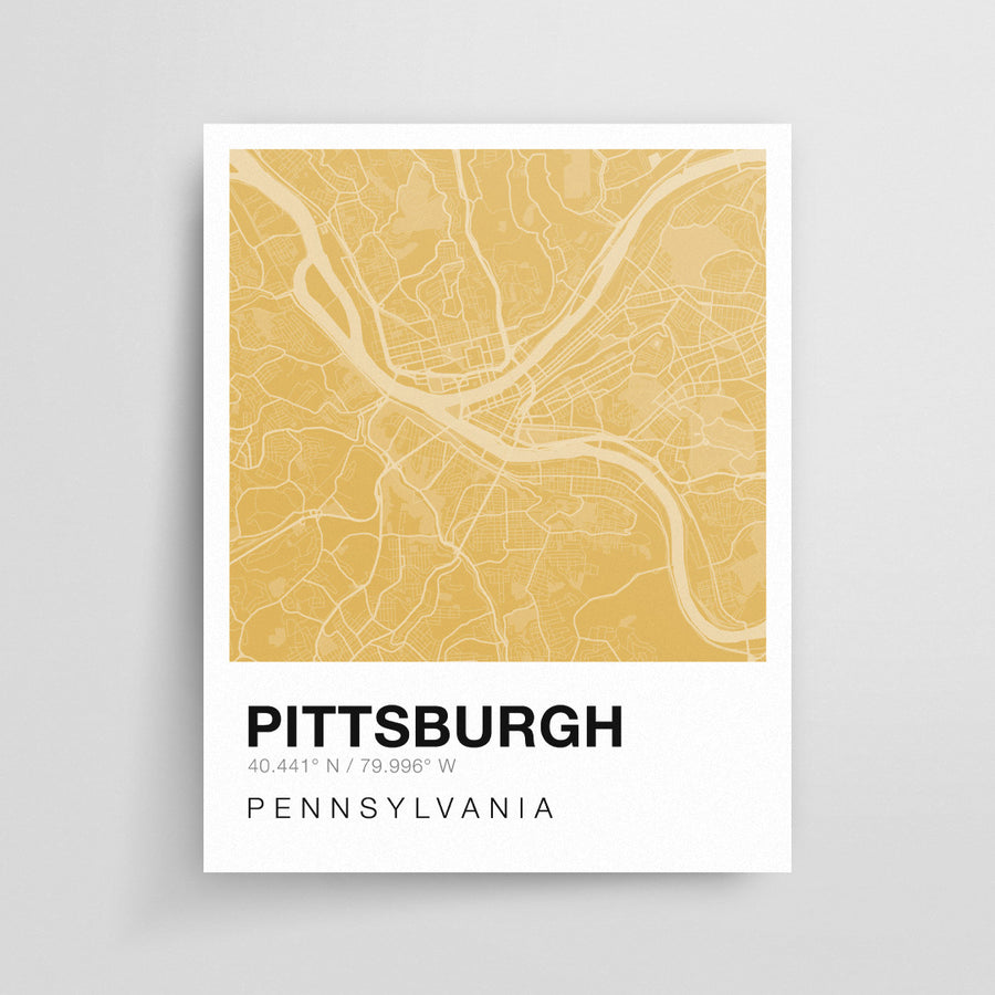 Color Swatch Map Print - Pittsburgh